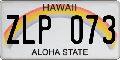HI license plate ZLP073