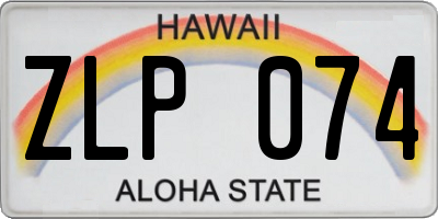 HI license plate ZLP074