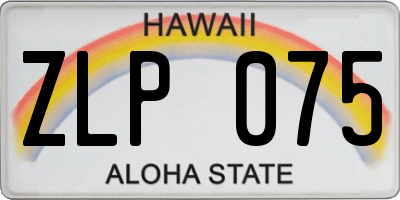 HI license plate ZLP075