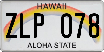 HI license plate ZLP078