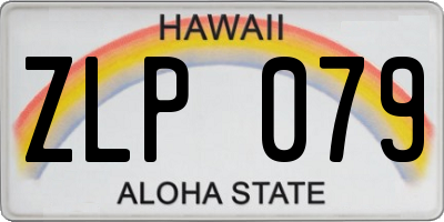 HI license plate ZLP079