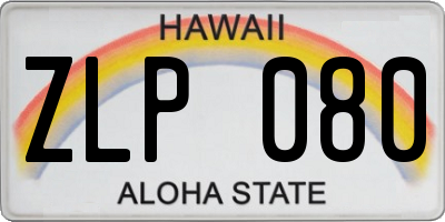 HI license plate ZLP080