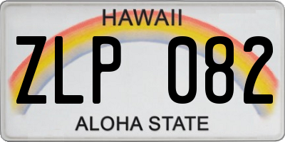HI license plate ZLP082
