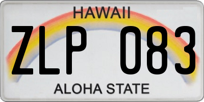 HI license plate ZLP083