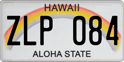 HI license plate ZLP084