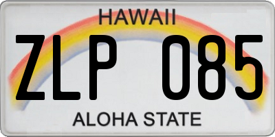 HI license plate ZLP085