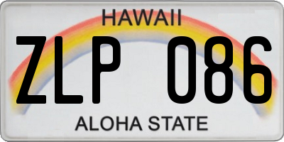 HI license plate ZLP086
