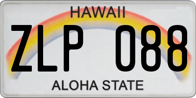 HI license plate ZLP088