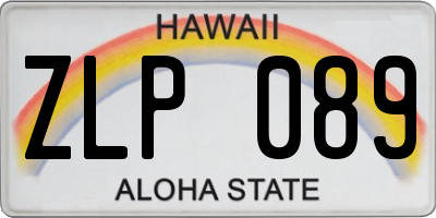 HI license plate ZLP089