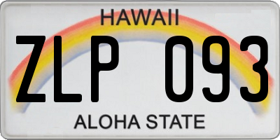 HI license plate ZLP093