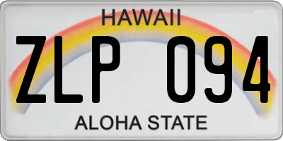 HI license plate ZLP094