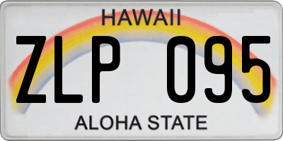 HI license plate ZLP095