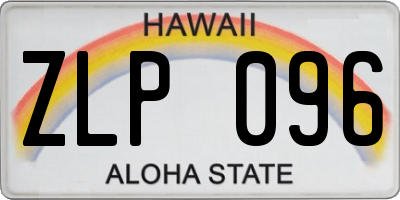 HI license plate ZLP096