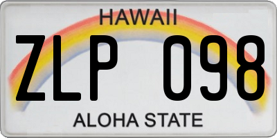HI license plate ZLP098