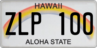 HI license plate ZLP100