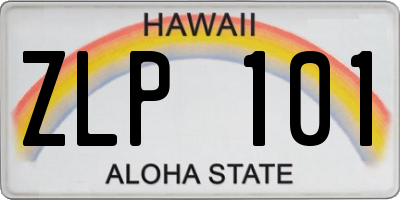 HI license plate ZLP101