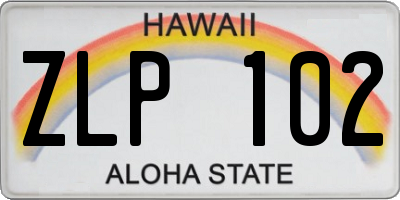 HI license plate ZLP102