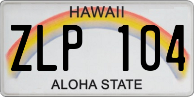 HI license plate ZLP104