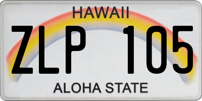 HI license plate ZLP105