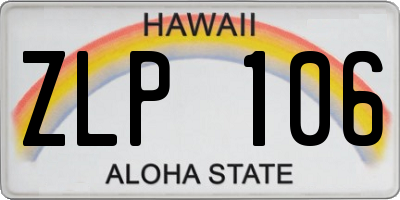 HI license plate ZLP106