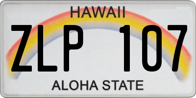 HI license plate ZLP107