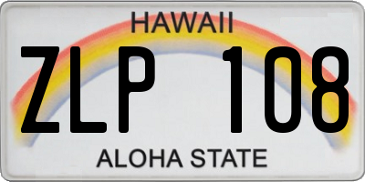 HI license plate ZLP108