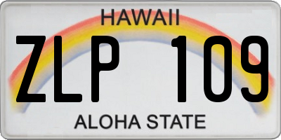 HI license plate ZLP109