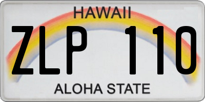 HI license plate ZLP110