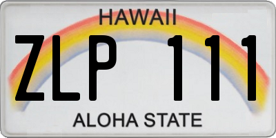 HI license plate ZLP111