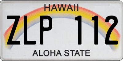 HI license plate ZLP112