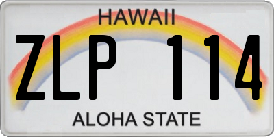 HI license plate ZLP114