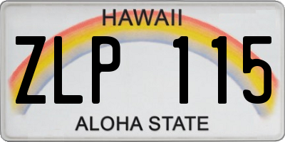 HI license plate ZLP115