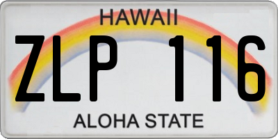 HI license plate ZLP116