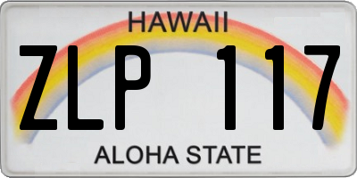 HI license plate ZLP117