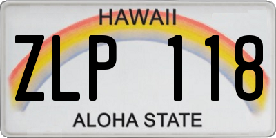 HI license plate ZLP118