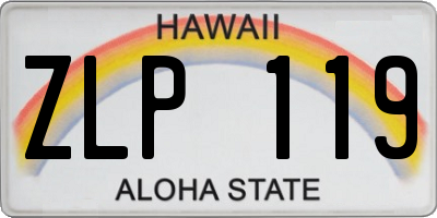 HI license plate ZLP119