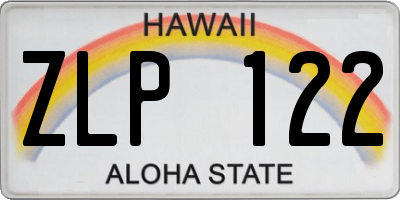 HI license plate ZLP122