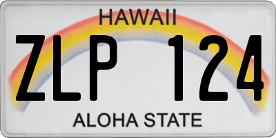 HI license plate ZLP124