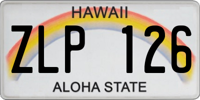 HI license plate ZLP126