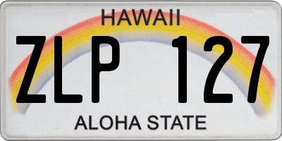 HI license plate ZLP127