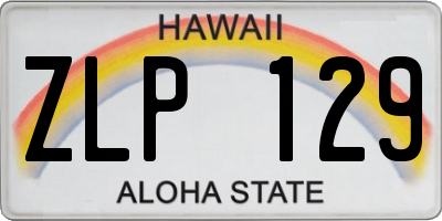 HI license plate ZLP129