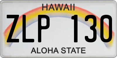 HI license plate ZLP130