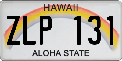 HI license plate ZLP131