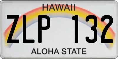 HI license plate ZLP132