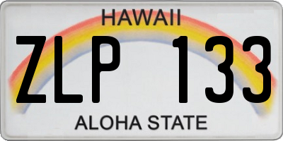 HI license plate ZLP133