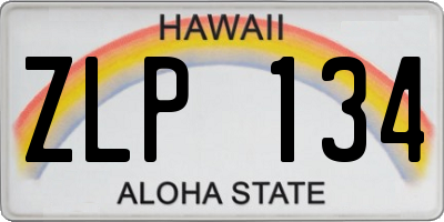 HI license plate ZLP134
