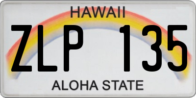 HI license plate ZLP135