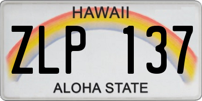 HI license plate ZLP137