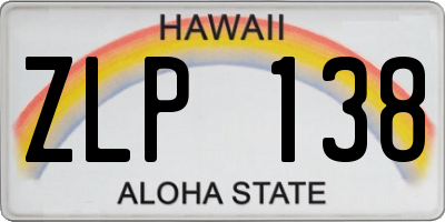 HI license plate ZLP138