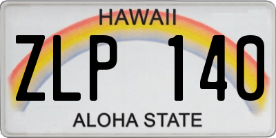 HI license plate ZLP140
